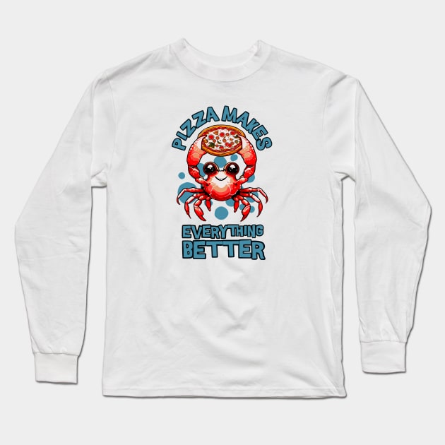 Pizza crab Long Sleeve T-Shirt by Graffik-Peeps